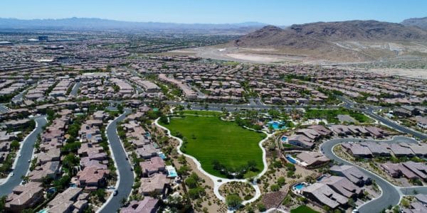 Aerial view of houses in Summerlin