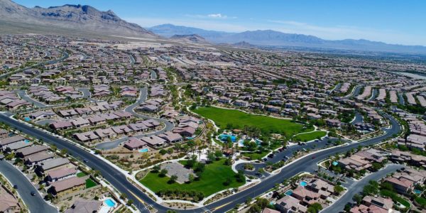 Aerial view of houses in Summerlin