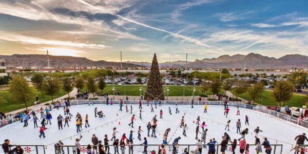 Rock Rink with skaters at Downtown Summerlin