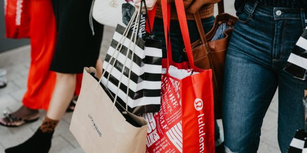 Shoppers with bags in Downtown Summerlin