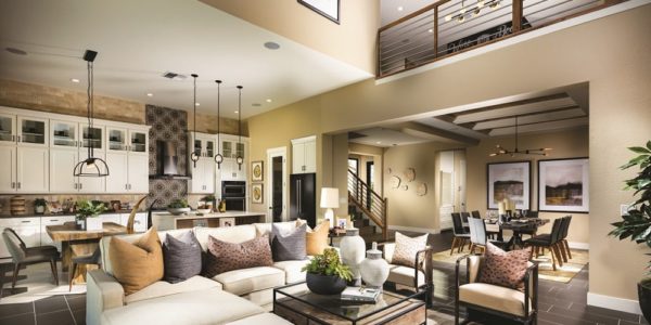 Living room at Shadow Point by Toll Brothers in Summerlin