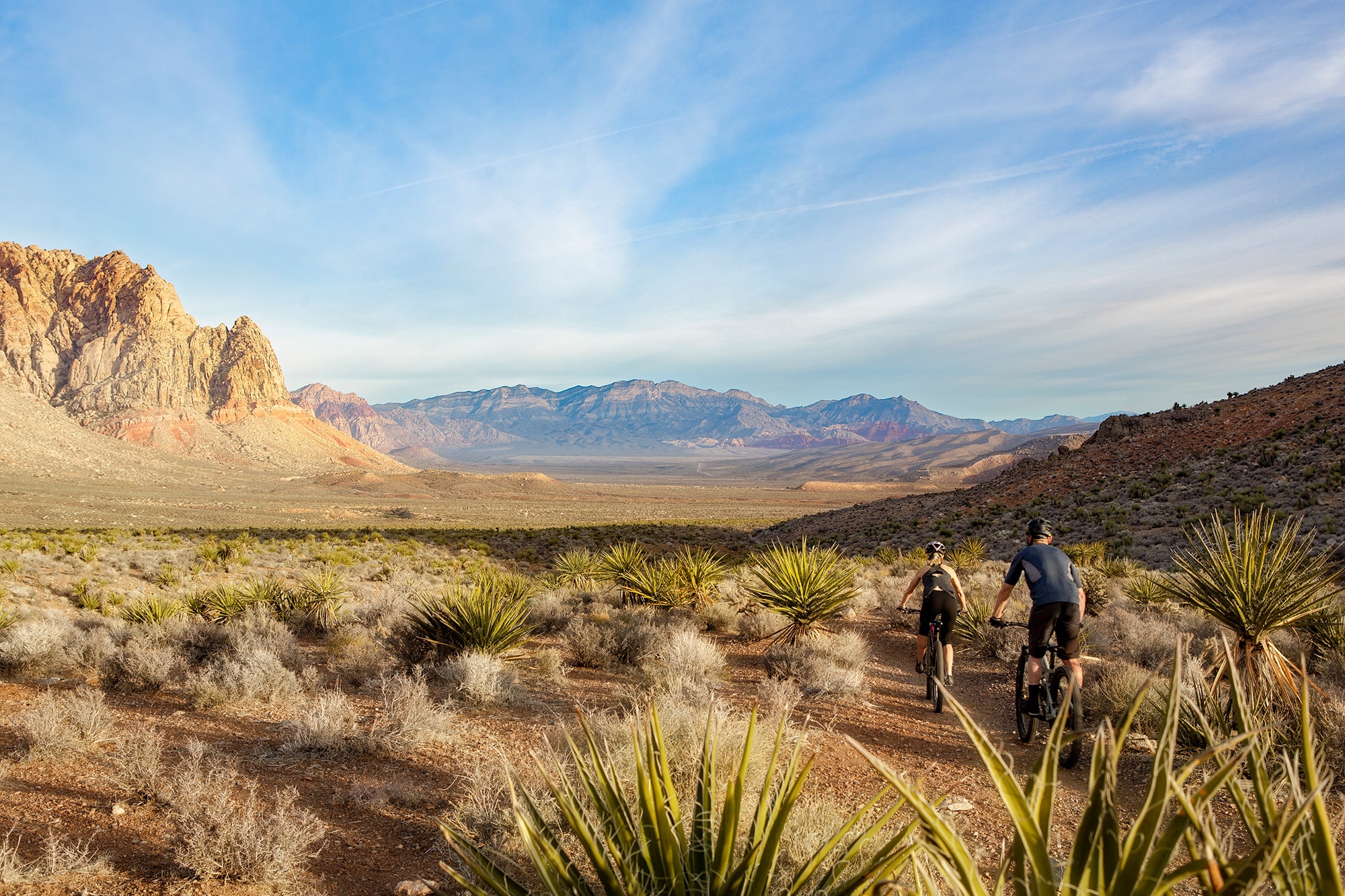 Two Bikers on a trail at Red Rock National Conservation Area