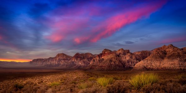 Sunset skies at Red Rock National Conservation Area