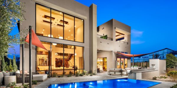 Backyard at View Point Collection in Mesa Ridge by Toll Brothers in Summerlin