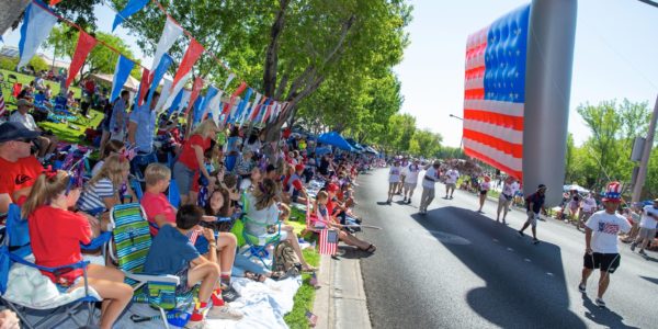 American flag float in Fourth of July Parade in Summerlin