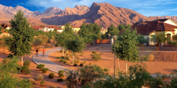 Couple Biking in The Trails Village in Summerlin