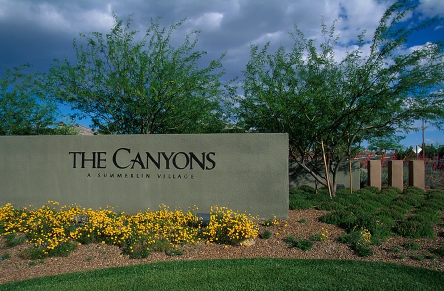 The Canyons monument sign in Summerlin