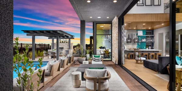 Patio of Calico in Mesa Ridge by Toll Brothers in The Mesa in Summerlin