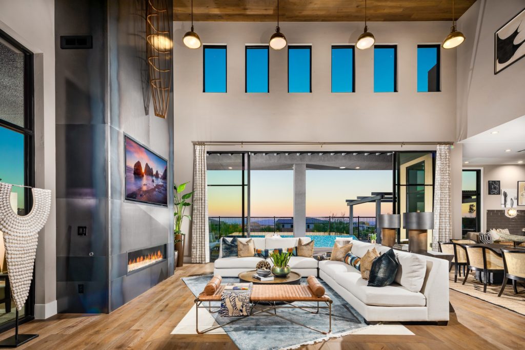 Family Room at White Rock at Mesa Ridge by Toll Borthers