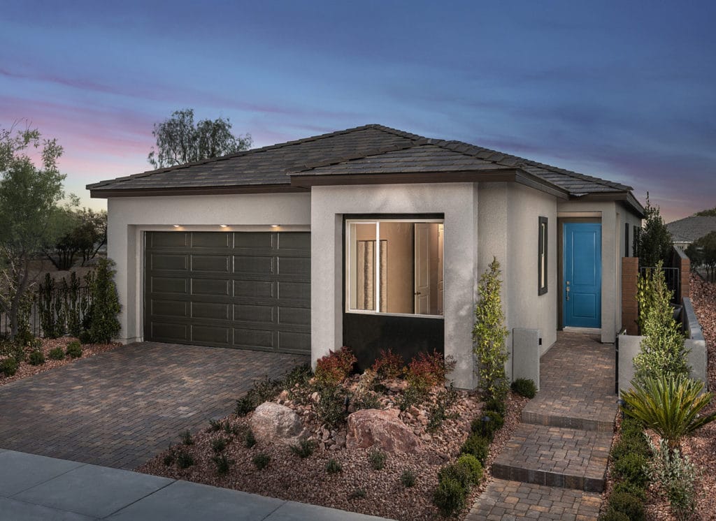 Front Elevation of Plan1858X Model in Stonegate by KB Home in South Square in Summerlin