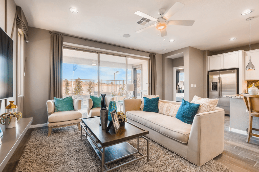 Living Room of Del Mar model at Bixby Creek by Woodside Homes