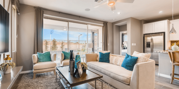 Living Room of Del Mar model at Bixby Creek by Woodside Homes