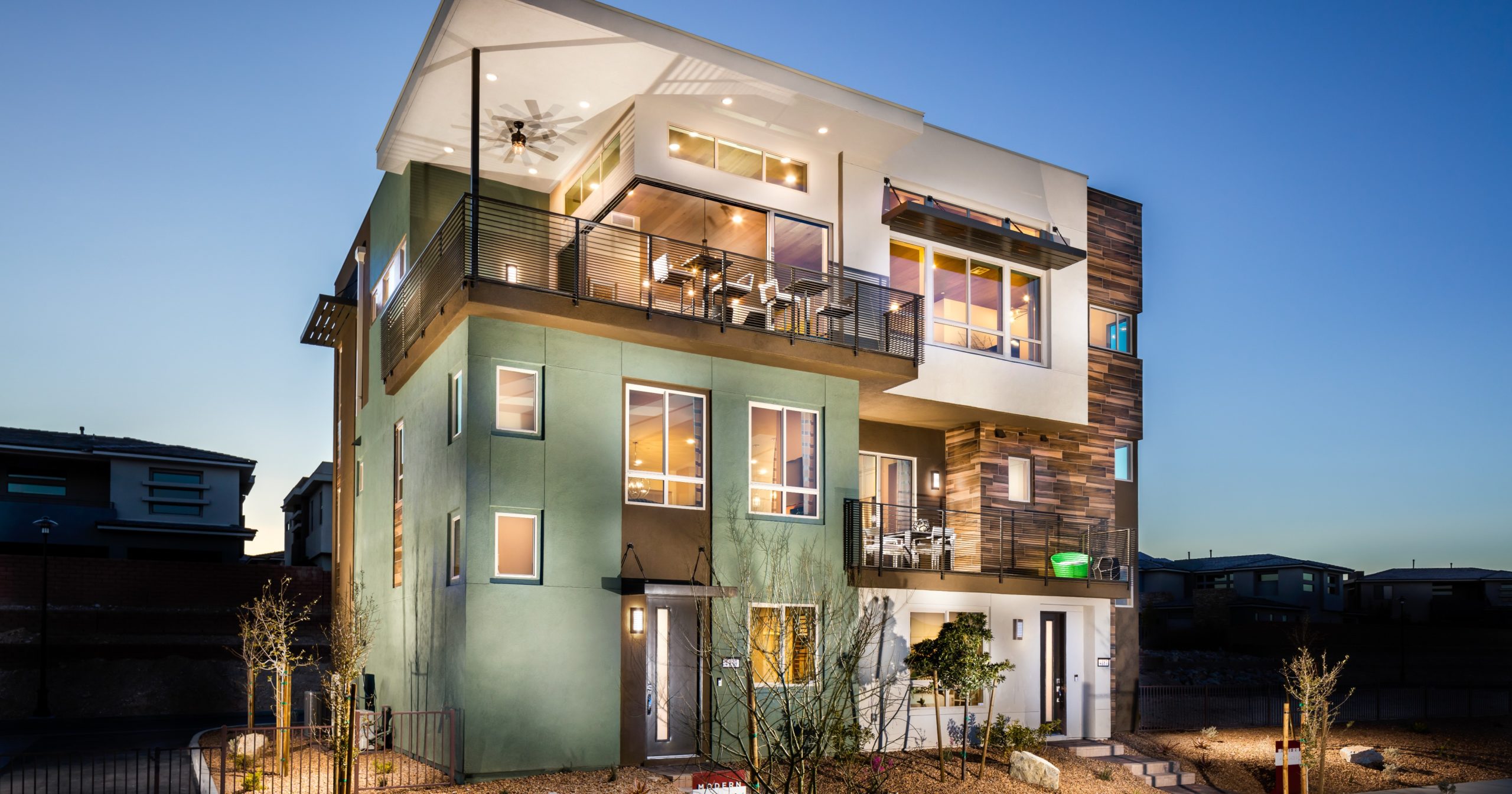 Front Elevation of Viewpoint Model in Modern Collection in Trilogy by Shea Homes in South Square in Summerlin