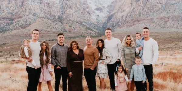 Cecilia Cutler with family at red rock