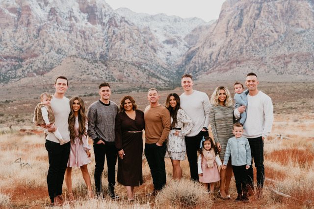 Cecilia Cutler with family at red rock