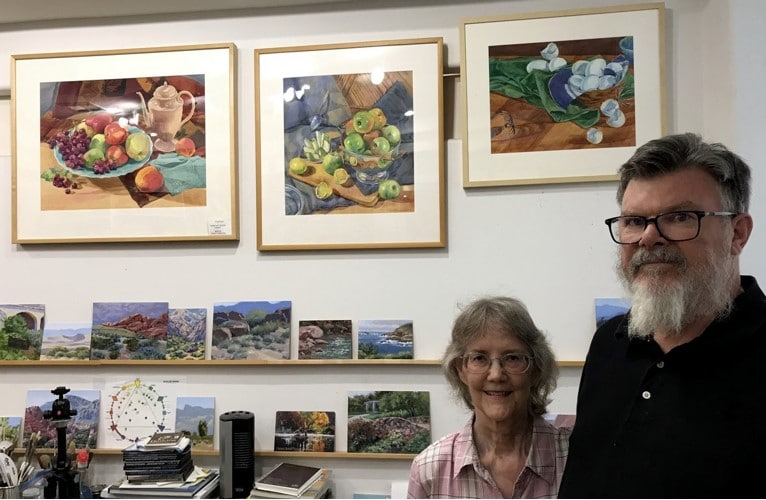 Bill and Lisa Wright and their artwork