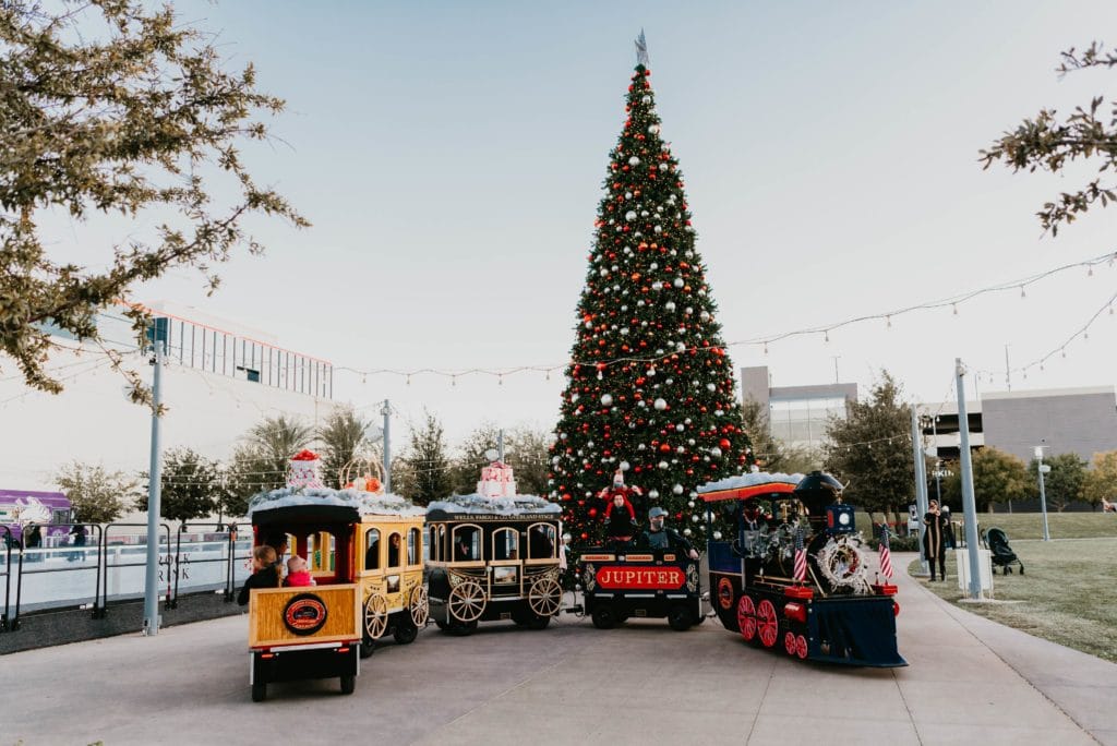 Rock Rink Tree and Jupiter Express Holiday Train