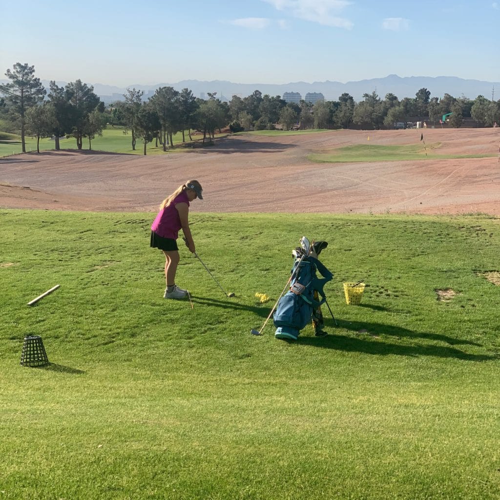 Marin Parry playing golf