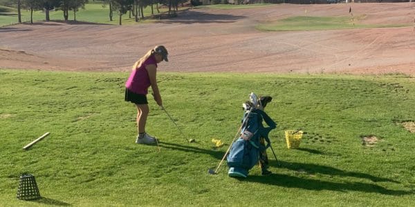 Marin Parry playing golf