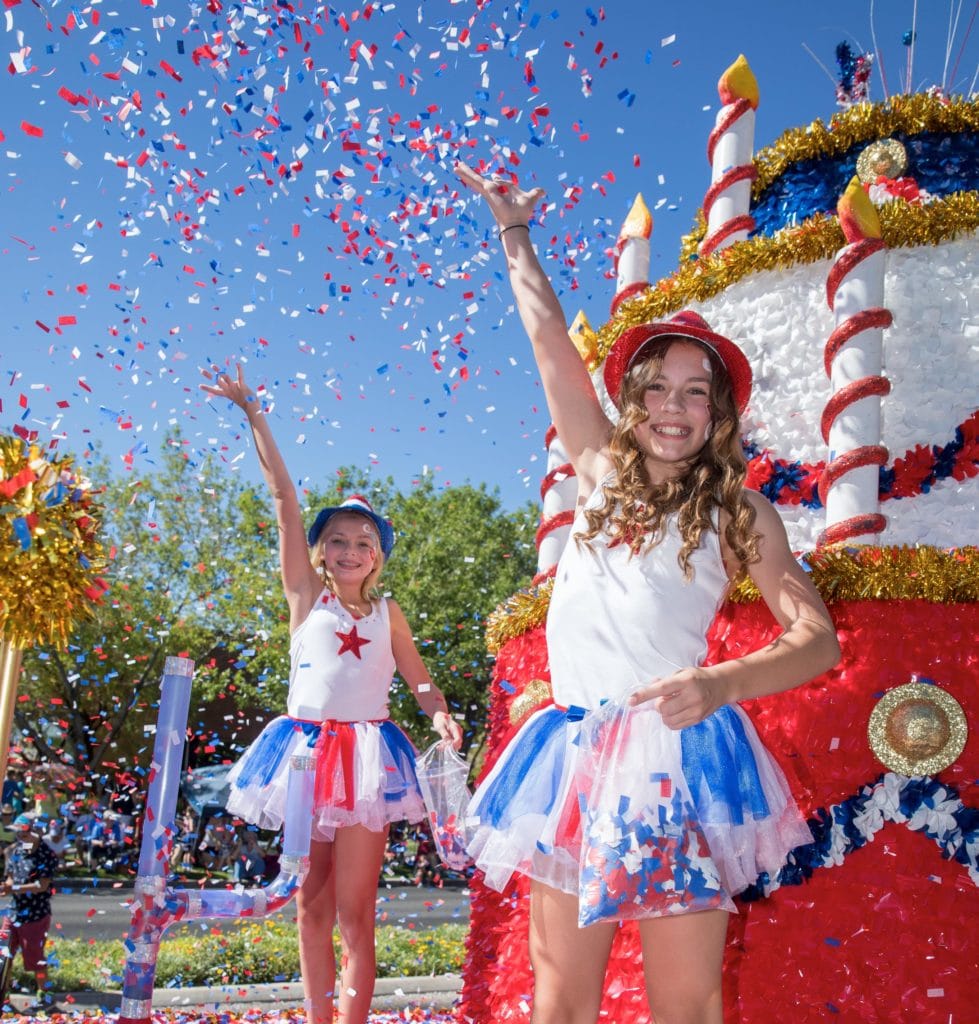 Dancers in Americas Birthday Parade in Summerlin
