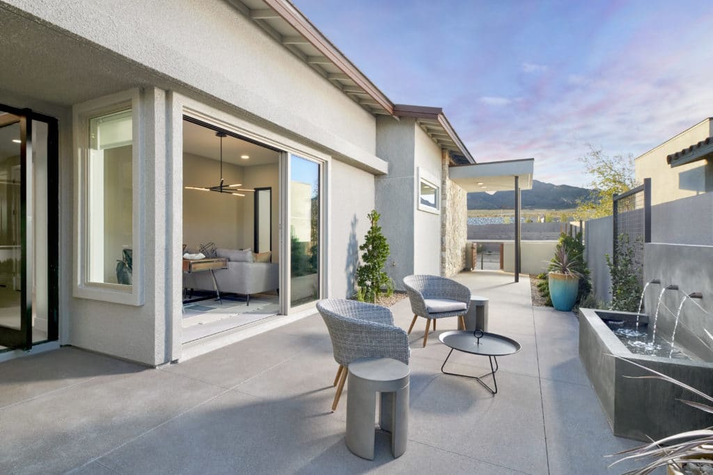 Courtyard of Plan 3 at Overlook by Tri Pointe