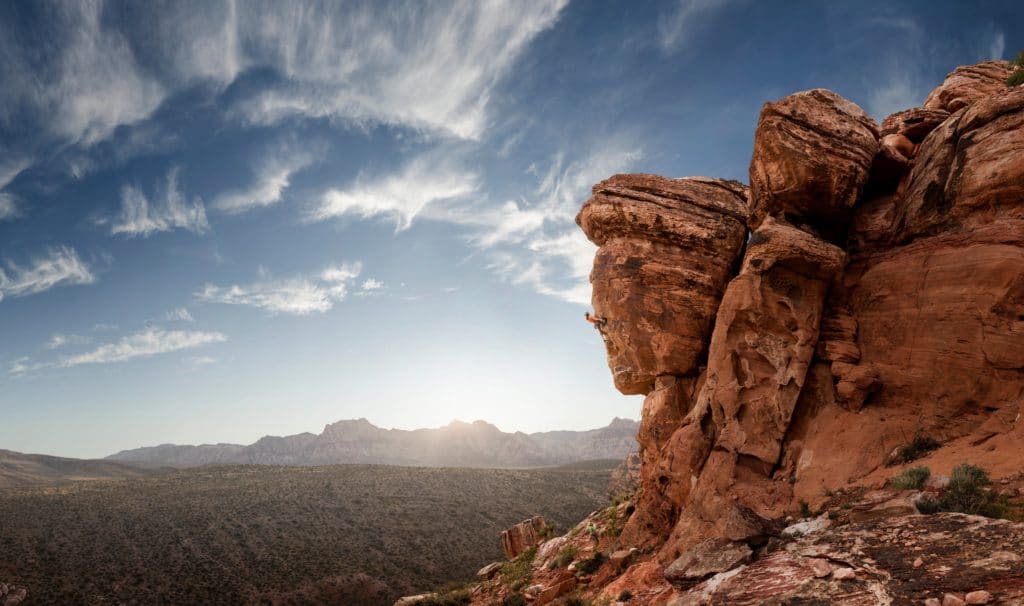 Climbing at Red Rock National Conservation Area