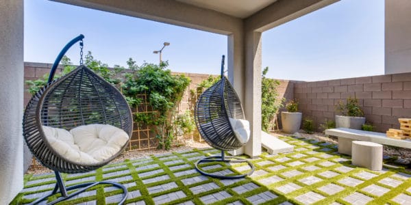 Backyard of Amber Plan 3 at Obsidian by Woodside