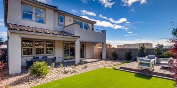 Rear elevation of Mojave Plan 6 Model at Crystal Canyon by Woodside Homes