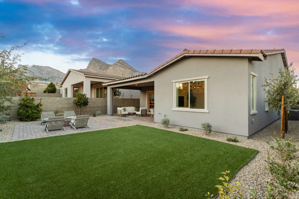 Backyard of Merlin Plan 2 at Falcon Crest by Woodside