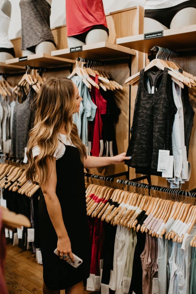 Shopping at lululemon