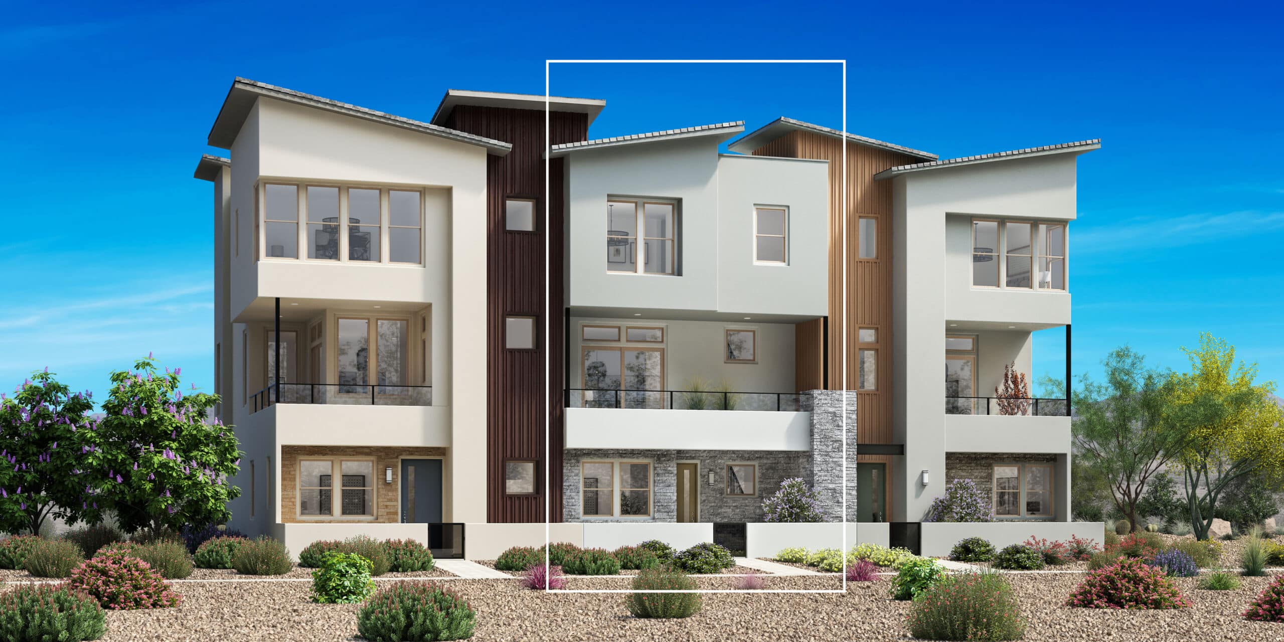 Elevation of Highridge Floorplan at Raven Crest by Toll Brothers