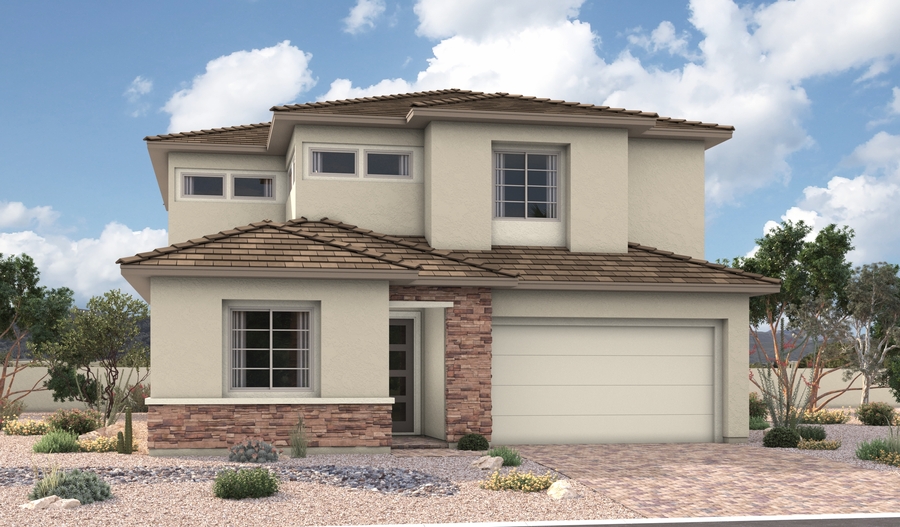 Front Elevation A of Dupont Floorplan at Primrose Park by Richmond American Homes